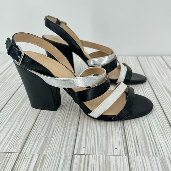 Botkier Sera colorblock caged block heel ankle strap dress sandals black 8.5 - Picture 3 of 15